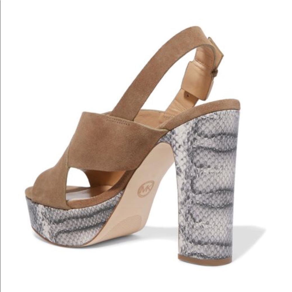 Genuine Leather Snake Print Towering Platform - Picture 7 of 7
